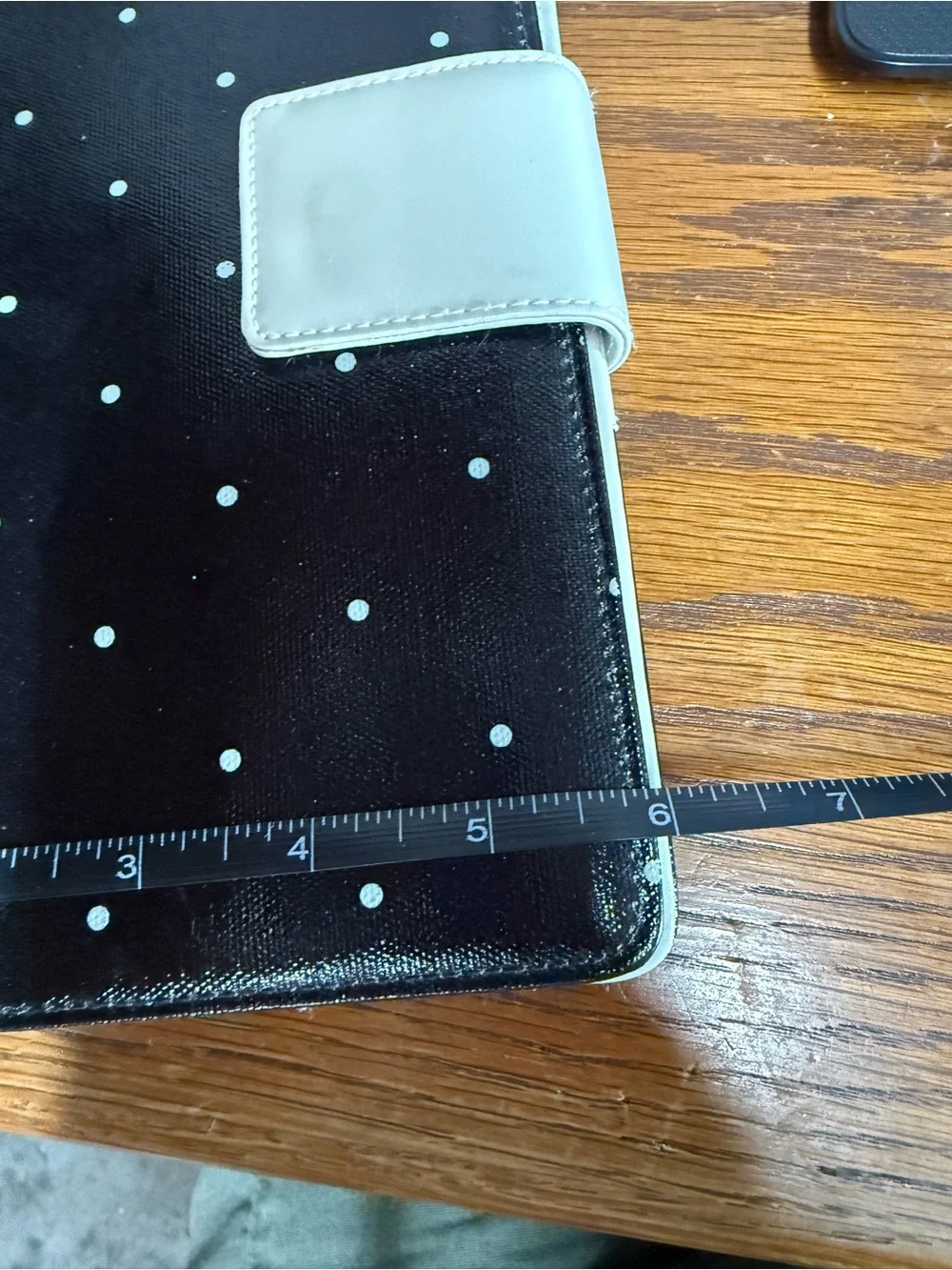 Franklin Covey Vintage Black White Polka Dots Planner Binder 8.5x6